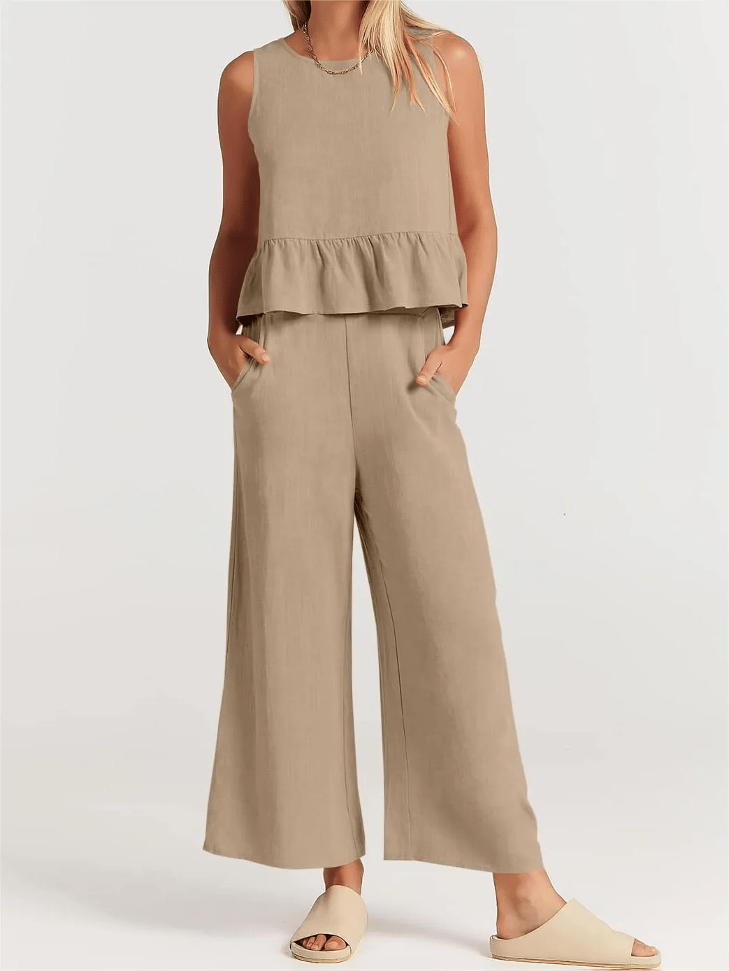 WOMEN'S SUMMER 2 PIECES OUTFITS - LOUNGE SET WITH POCKETS