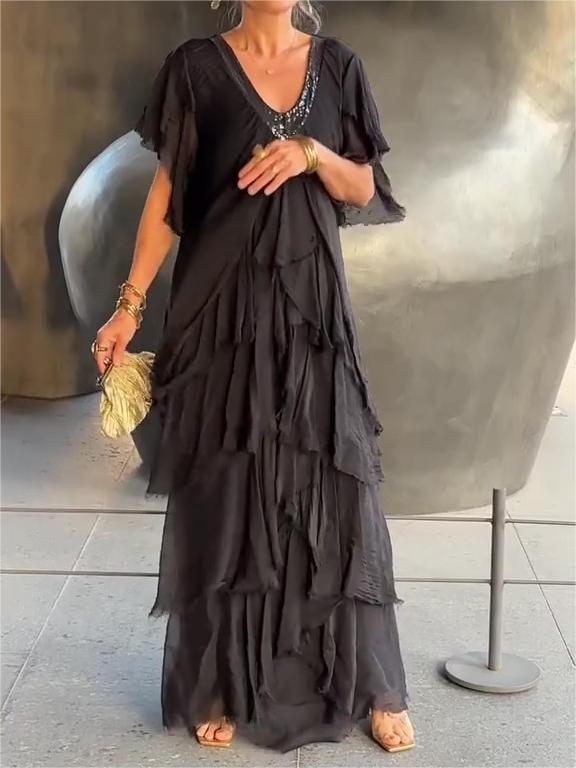 š„Elegant V-neck Maxi Dress(BUY 2 FREE SHIPPING)