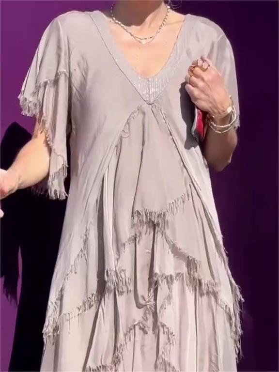 š„Elegant V-neck Maxi Dress(BUY 2 FREE SHIPPING)