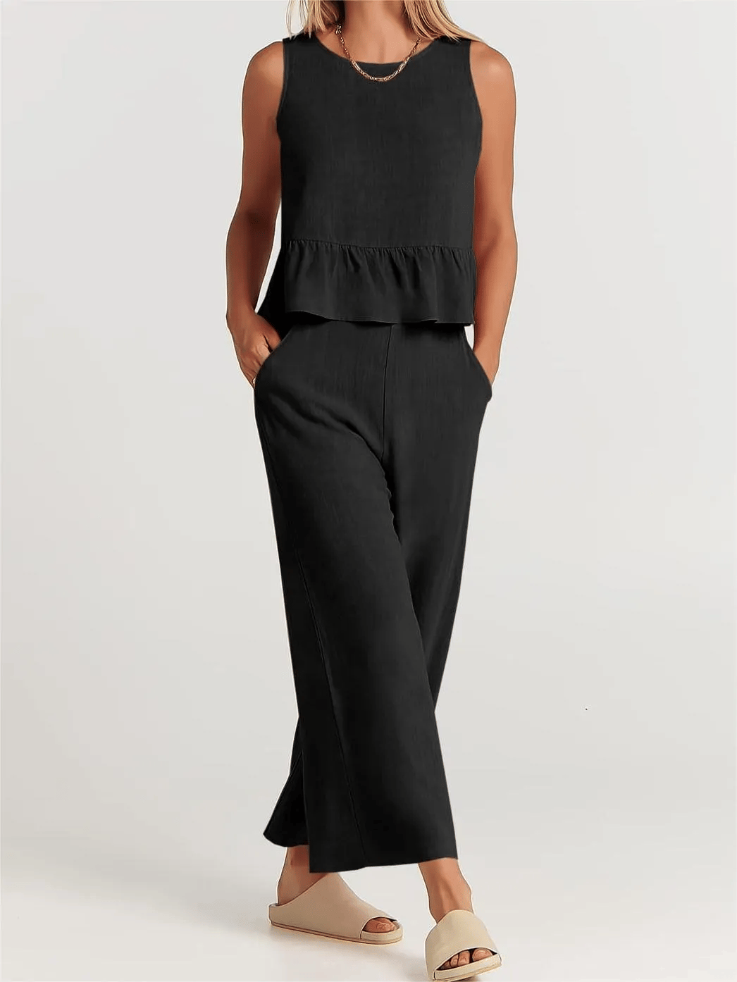 WOMEN'S SUMMER 2 PIECES OUTFITS - LOUNGE SET WITH POCKETS