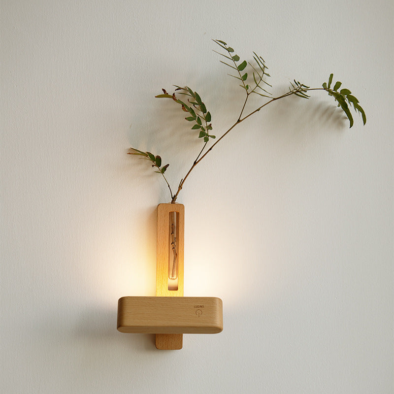 Wood flower path wall lamp