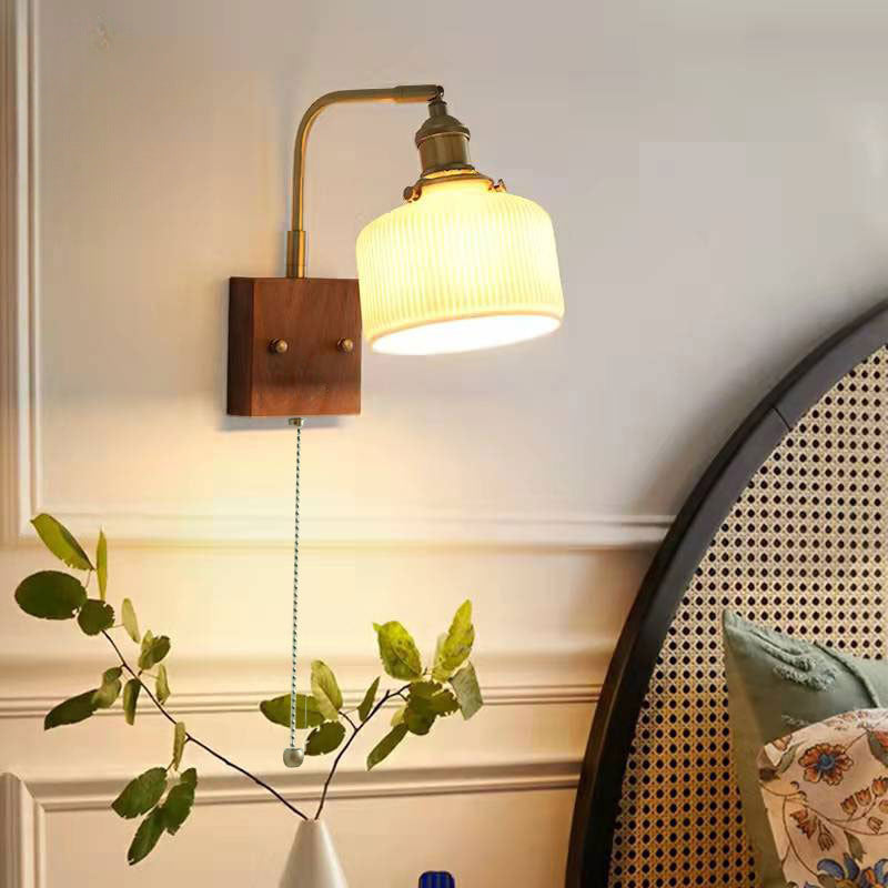 Walnut wall lamp