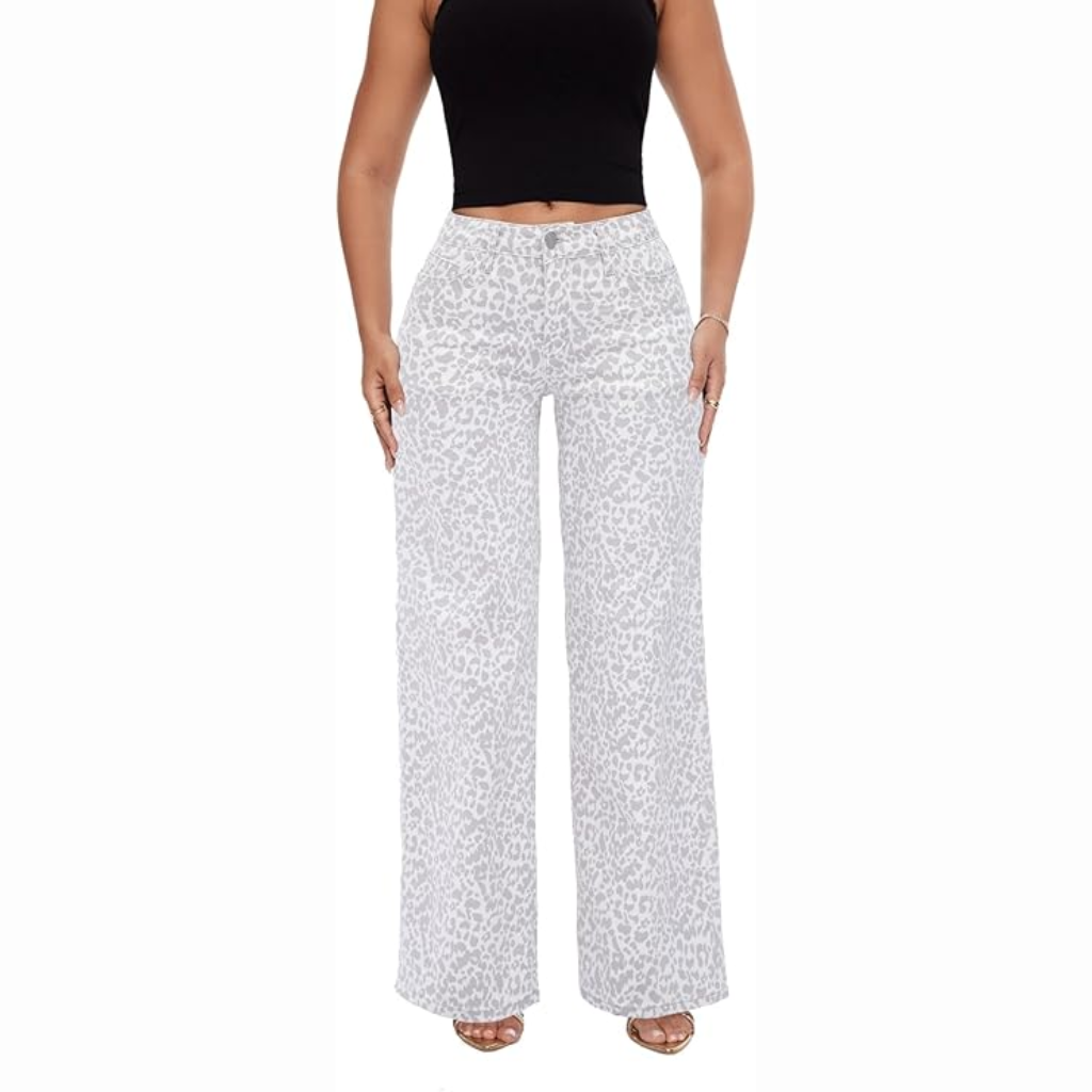 Mid-Low Rise Stretch Wide-Leg Baggy Jeans