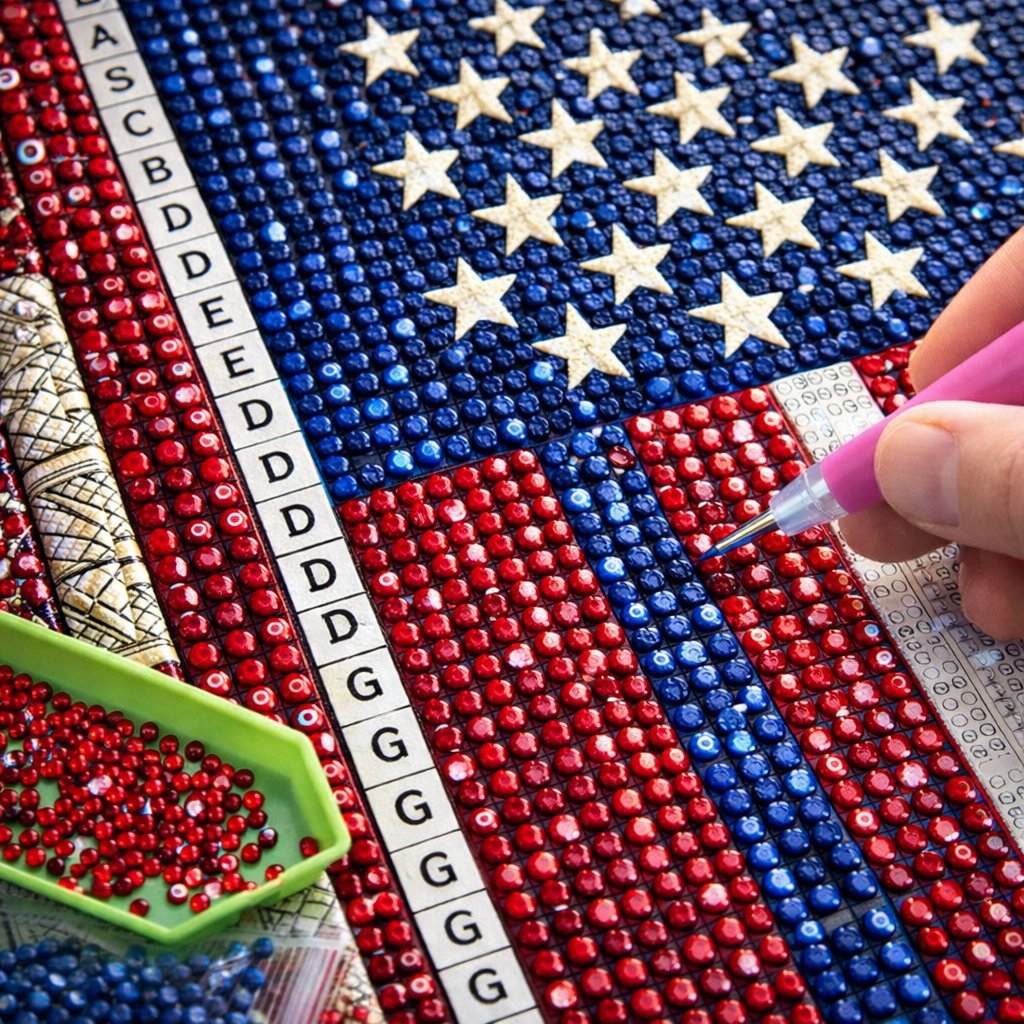 (Beginner-Friendly!)💎🇺🇸 American Flag DIY 5D Diamond Painting Kit❤️