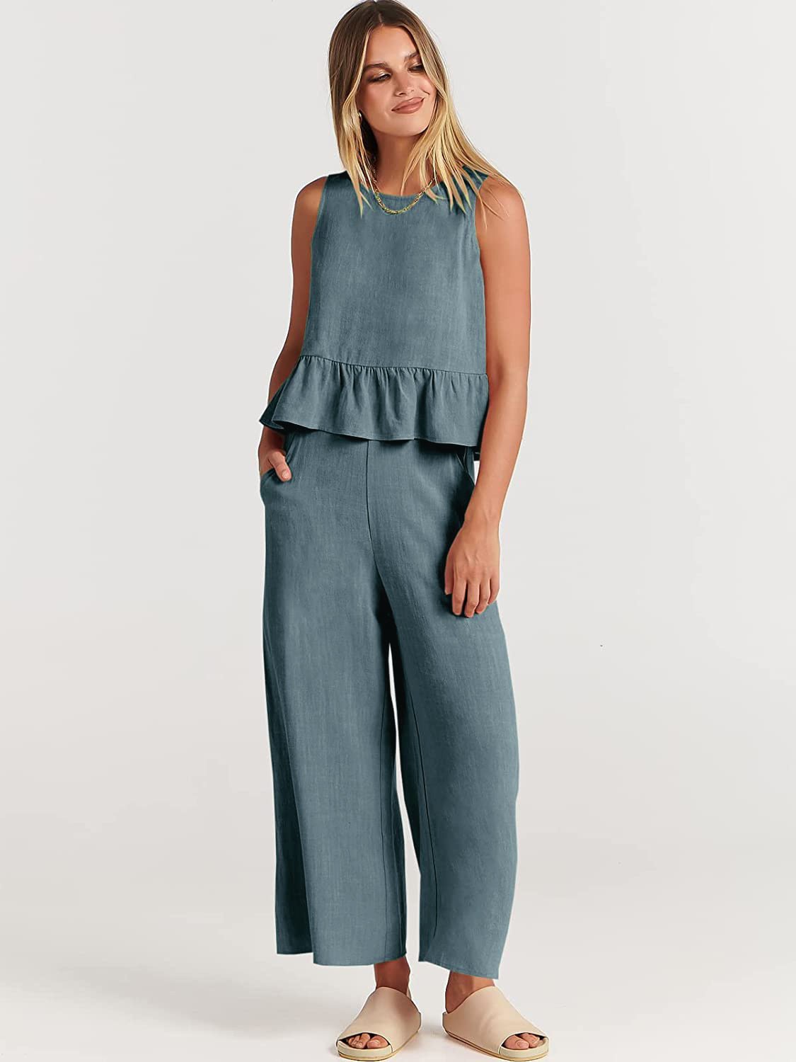 WOMEN'S SUMMER 2 PIECES OUTFITS - LOUNGE SET WITH POCKETS