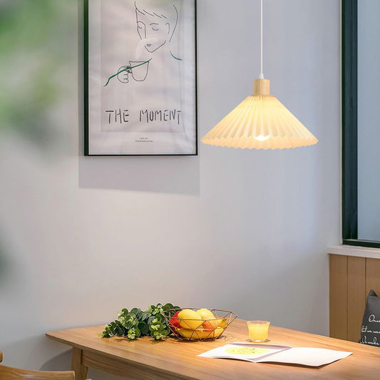 Pleated warm light small chandelier