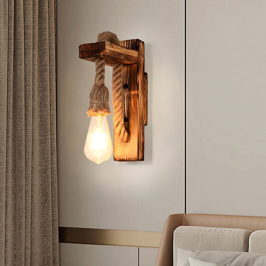 Light Burning Wood Wall Lamp
